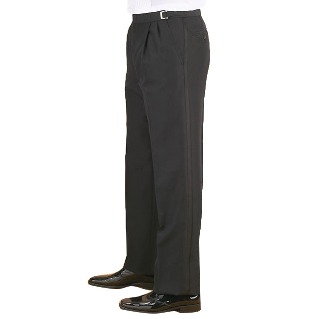 Pantalones de esmoquin plisados ajustables para hombre